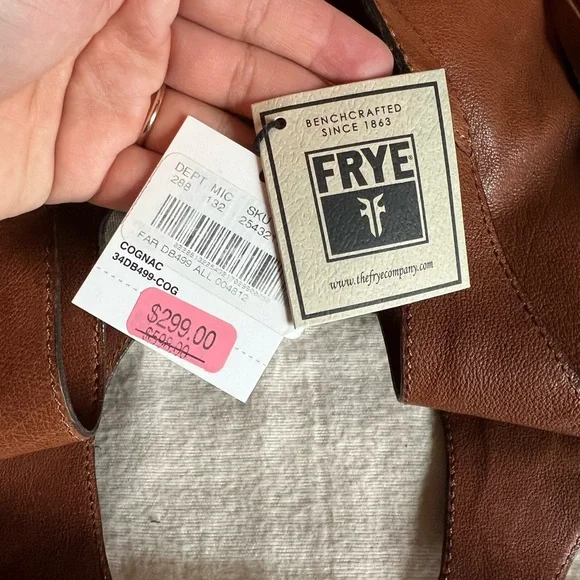 Frye Tan Leather Fringe Shoulder Bag